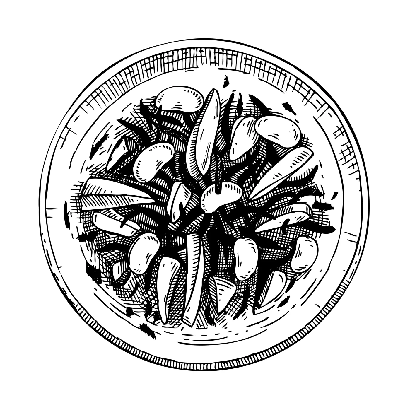 Hijiki Seaweed Salad Bowl Illustration